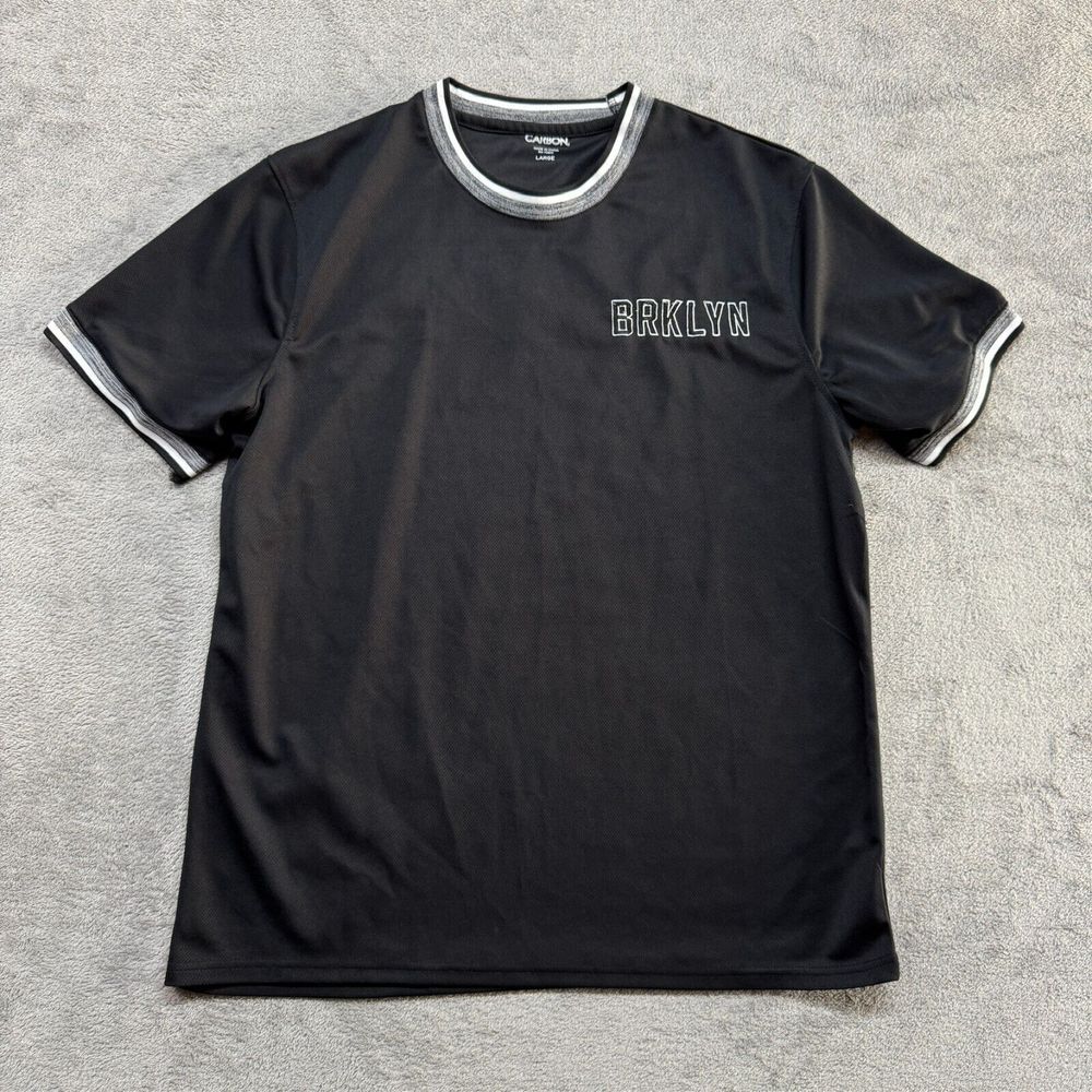 Carbon Brand Brooklyn Shirt‎ Mens Black Polyester Large Streetwear Y2K